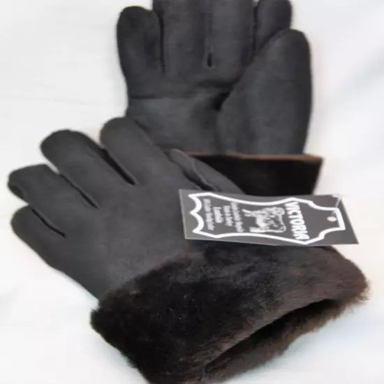 REAL GENUINE SHEEPSKIN SHEARLING LEATHER GLOVES UNISEX Fur Winter 2 Colors S-2XL