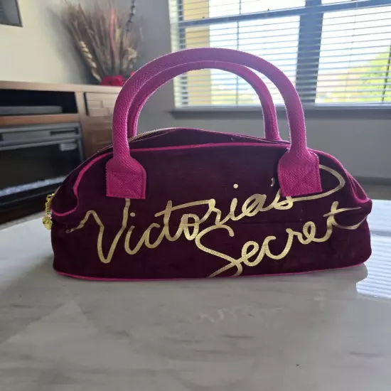 Victoria's Secret Tote Hand Bag Womens Velvet Purse Rare Sexy Plush Y2k Retro