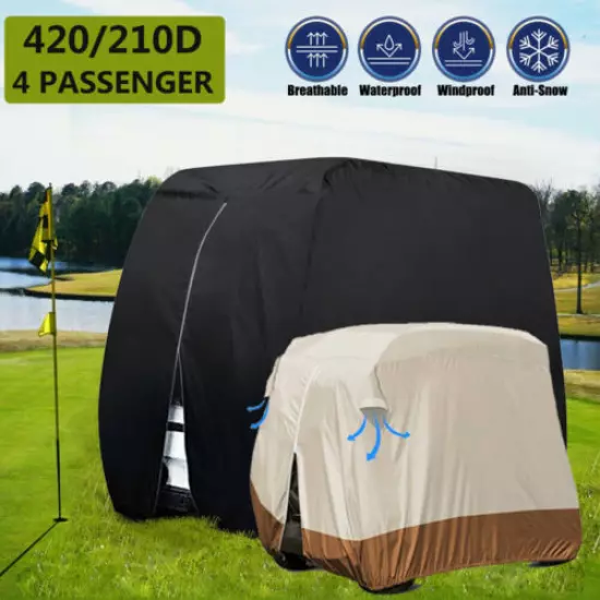 4 Passengers Golf Cart Cover Waterproof Rain Protector for EZ GO Club Car Yamaha