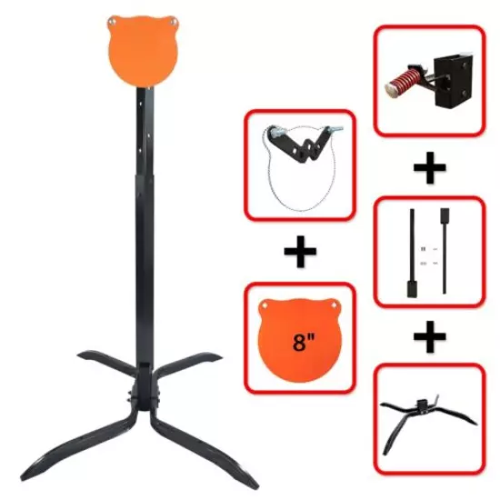 AR500 Steel Target Stand System -8" Gong + 2x4 Stand Mount Kit,Height Adjustable