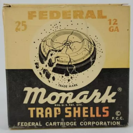 Vintage Federal Monarch 12 GA Box EMPTY 12ga Gun Hunter Advertising A16