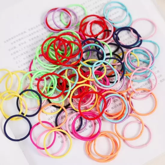 100Pcs Girls Kids Elastic Rubber Hair Bands Ponytail Holder Head Rope Ties DIY*