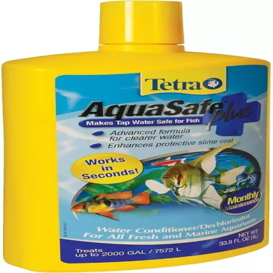 Tetra Aquasafe Plus Water Conditioner & Dechlorinator, 33.8 Oz...