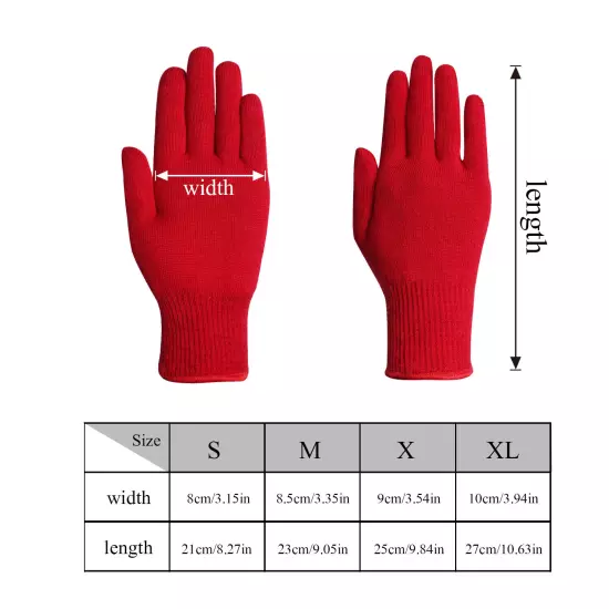 EvridWear Men Women Merino Wool Knit Liner Gloves Finger/Fingerless/Touchscreen