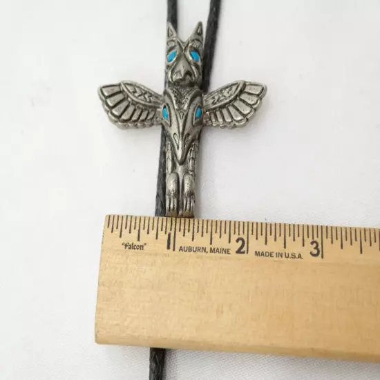 Vintage Southwest Style Totem Pole w/ Turqoise Bolo Tie 17.5" TF