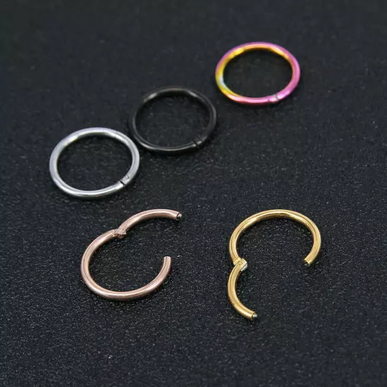 Surgical Steel Hinged Segment Hoop Ring Sleeper Lip Ear Nose Body Piercing 1PC