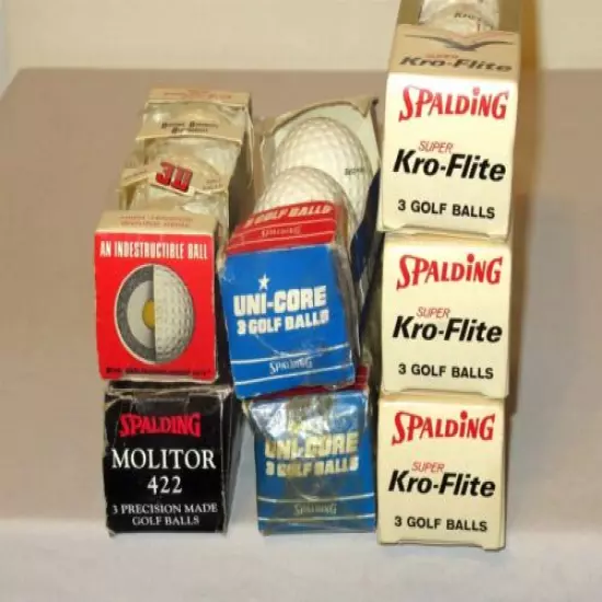 Vintage Spalding Ram 21 Golf Balls 7 Sleeves Kro-Flite Uni-Core Molitor 3-D