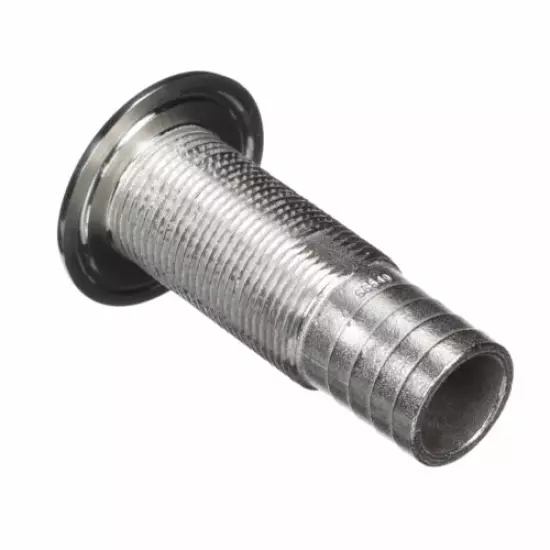 attwood 66547-3 Stainless Steel Straight Thru-Hull Valve Fitting, Barbed, Sta...