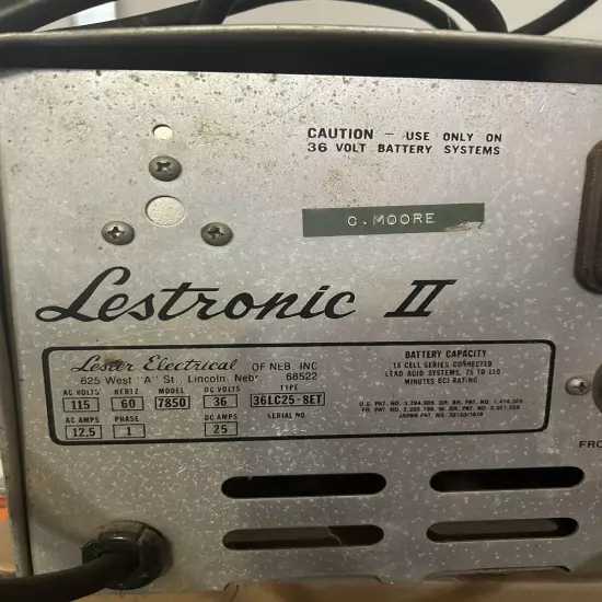 Lestronic II 36 Volt Golf Cart Battery Charger 36LC25-8ET Untested