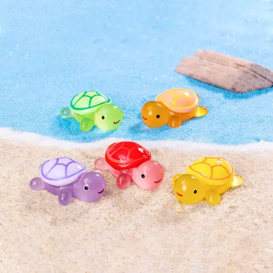 Cartoon Resin Luminous Turtle Ornament Cartoon Aquarium Fish Tank Miniature D Sn