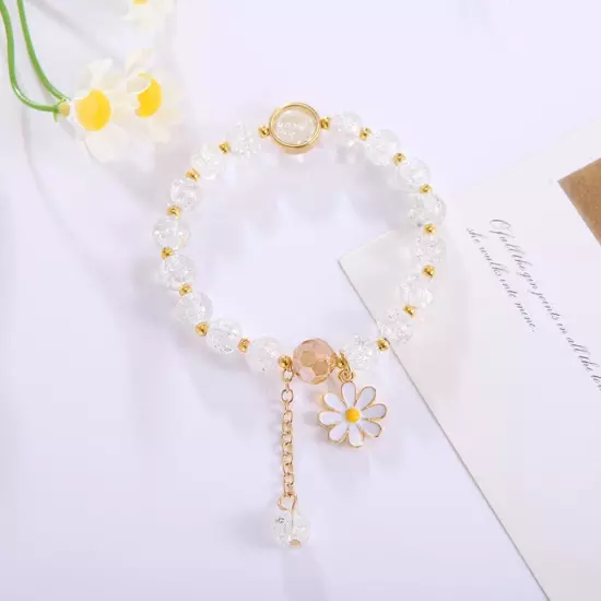 Crystal Bracelet Daisy Bracelet Beads Cute Girly Fashion Gelang Accessories C2N9