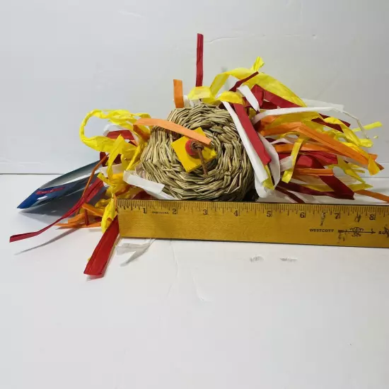 Shredding Foraging Toy Parrot Cockatiel Cage Toy Bird Chewing Preening with Bell