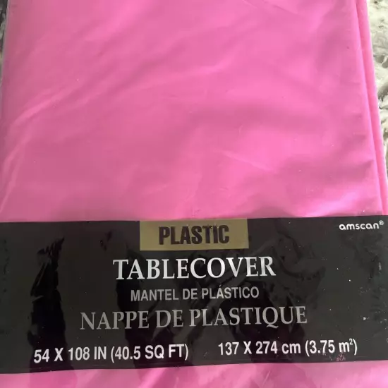 2 Brava Plastic Table Cover Lavender & Pink 54" x 108"