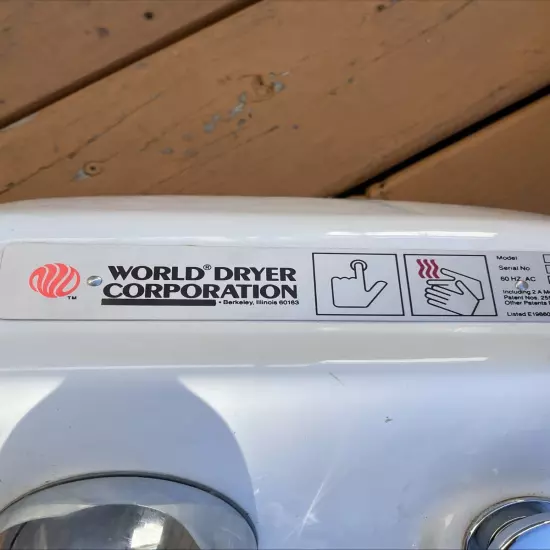 New Old Stock World Dryer Hand Dryer Model A Push Button 115 volts Cast Iron