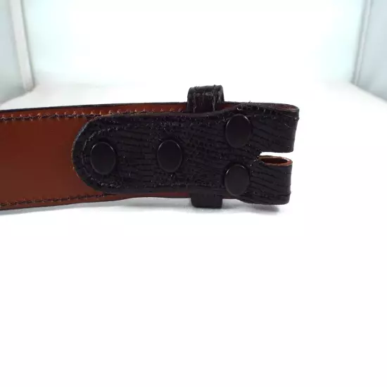 NWOT Pinto Ranch Handmade Glazed Black Genuine Lizard 1.25" Belt Strap Sz 38 USA