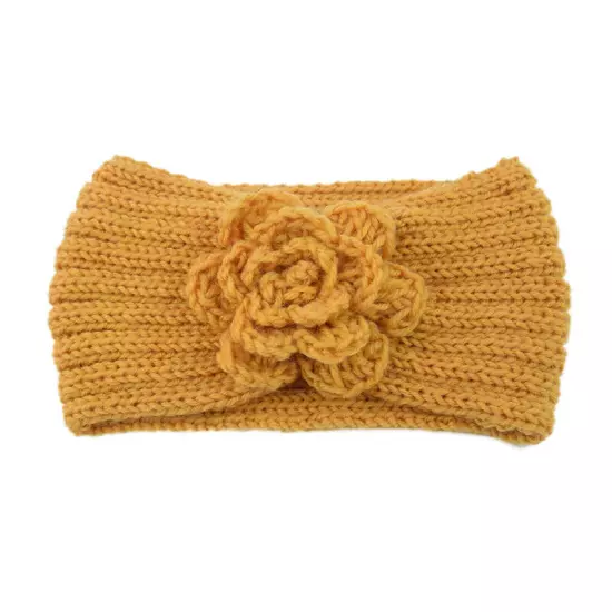 Women's Camellia Knitted Headband Stretch Hair band Head Wrap Soft Ear Warmers