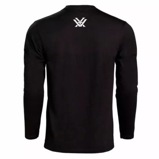 VORTEX Men's Stars and Stripes Black Long Sleeve T-Shirt (221-08-BLK)