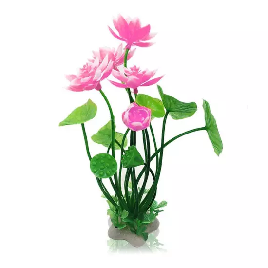 Artificial ,Lotus Decoration Aquarium Water Grass Decor Fish Tank Lan