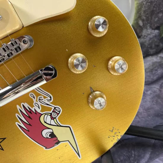 Mike Ness 1976 Deluxe electric guitar Aged Gold Relics by hands Solid Mahogany