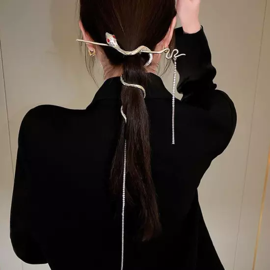 Snake shaped TasselHairpin Simple Chain Tassel Fashion Accesso / Hair L7V9 πη