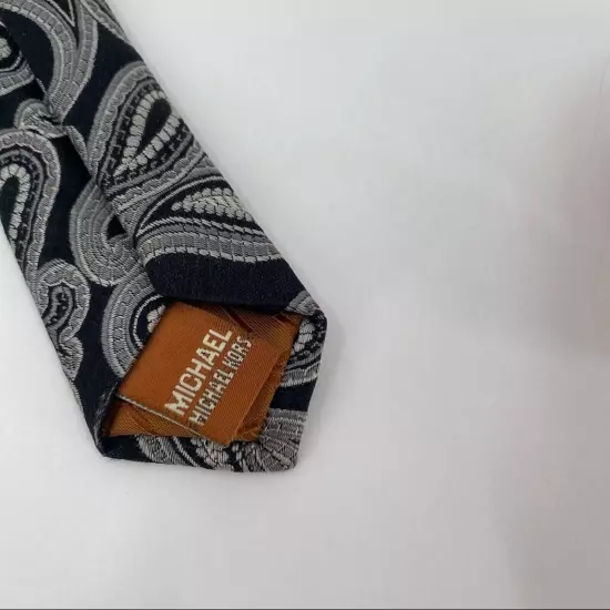 Black and silver paisley tie Michael by Michael Kors 100% silk tie