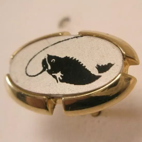 Fish On Fishing Vintage SWANK Tie Tack Lapel Pin water animal