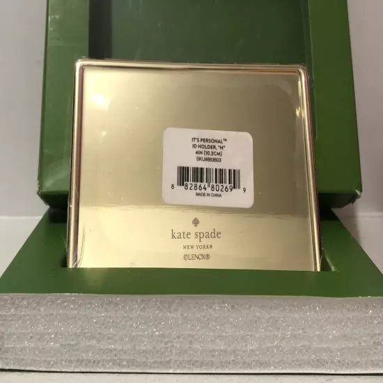 Kate Spade New York ID Card Holder It’s Personal Letter H Yellow Golden Lenox