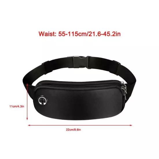 Running Belt Fanny Pack Waterproof Adjustable Elastic Belt Waist Bum Bag R C7X2