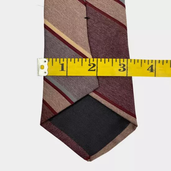 Via Re Lot Of 3 Vintage Striped Wool & Polyester Thin Necktie Tie 3" x 55"