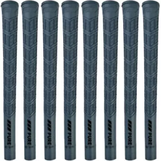 PURE DTX Titanium Gray Midsize (+1/16) Golf Grips - Set of 8