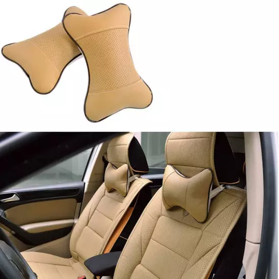 1Pcs Universal PU Leather Car Headrest Neck Pillow Comfortable Pillow Cushion