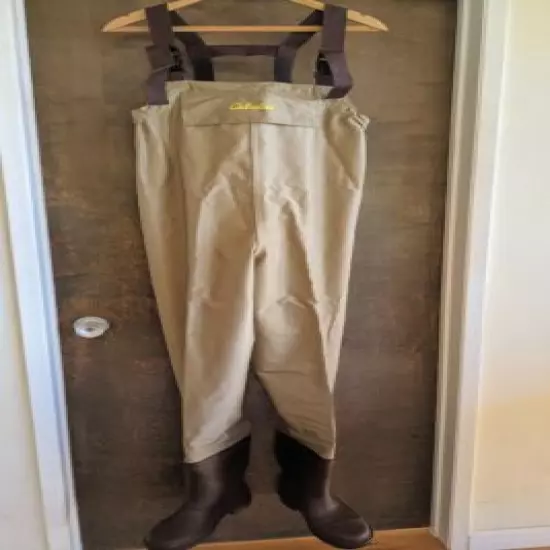 Cabela's Three Forks Insulated Boot Foot Wader Tan Size 9 Lug Sole