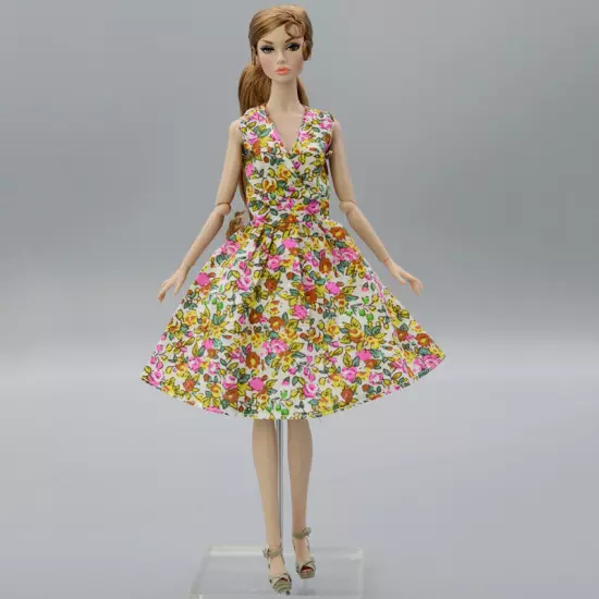 Fashion Flower Floral Dress For 11.5" 1/6 Doll Outfits Fashion Doll Clothes Gown