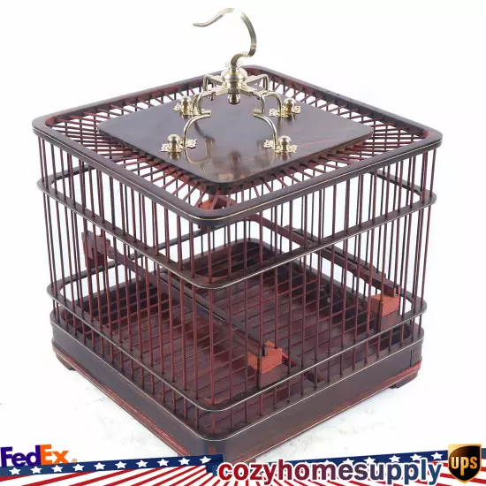 Vintage Retro Bird Cage Wooden Aviary House Birdcage Parrot Macaw with Stand New