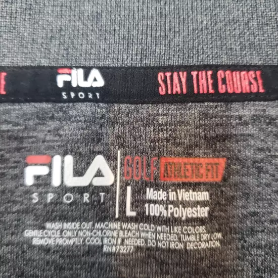 Fila Sport Golf Athletic Fit Polo Mens Size L Short Sleeve Shirt Dri-fit /A252