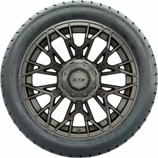 Set of 4 GTW 14" Stellar Matte Bronze Golf Cart Wheels on 19" Mamba Street Tires