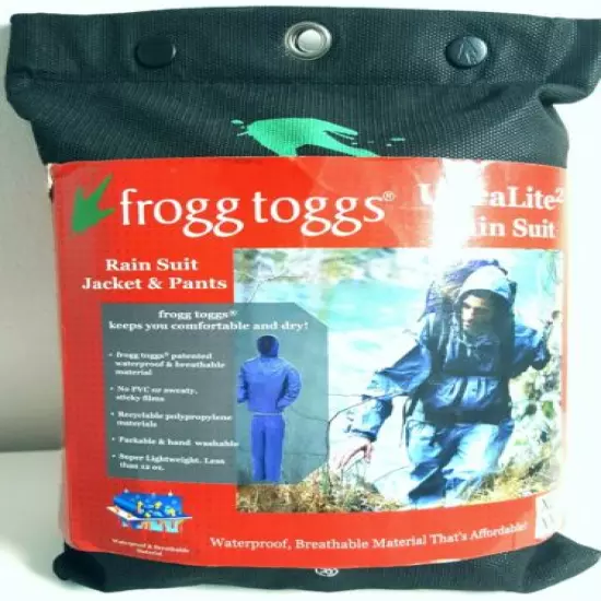 Frogg Toggs XL/XXL Khaki UltraLite 2 Rainsuit- Unisex-New in Package- Waterproof