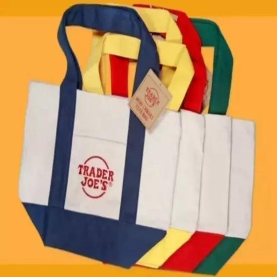 Trader Joe’s Mini Canvas Tote Bag Set Of 4 - Brand New