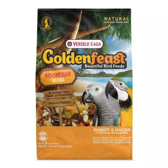 Versele-Laga Goldenfeast Indonesian Blend - Parrot & Macaw Food - 3 lb bag