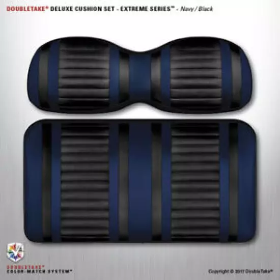 Extreme Double Take Golf Cart Seat Cushions (navy/black)