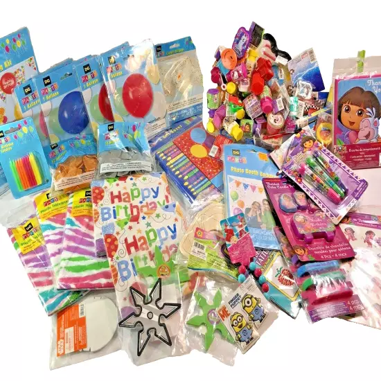 Large Mix lot 100+ of birthday party favors Decor Dora explorer Dollar General 