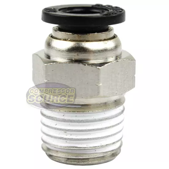 One 1/4" Male NPT x 1/4 OD Tube Female Push In To Lock Connect Fitting Straight