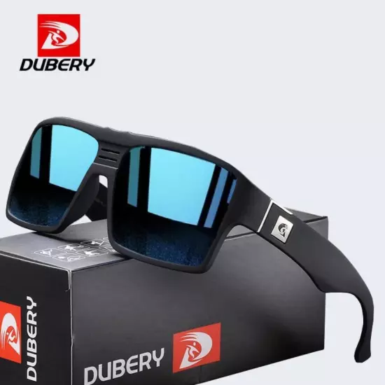 DUBERY Men Polarized Square Sunglasses Oversize Driving Fishing Sport Glasses 