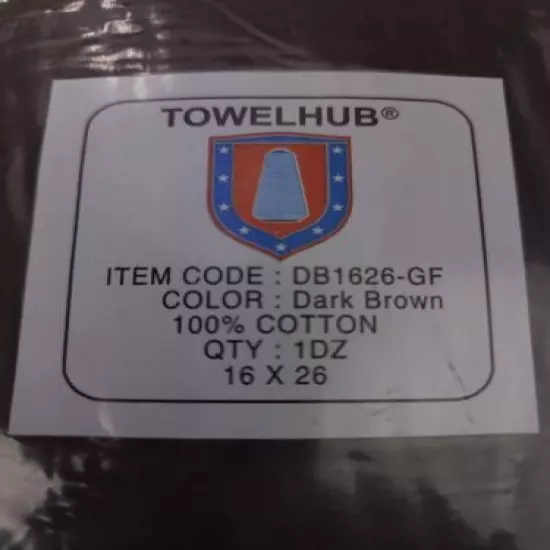 12 Towel Hub Dark Brown 16x26 Tri Fold Velour Golf Towels 16” X 26”