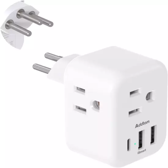 Switzerland Travel Plug Adapter, Swiss Outlet Adapter with 3 Outlets 3 USB Charg