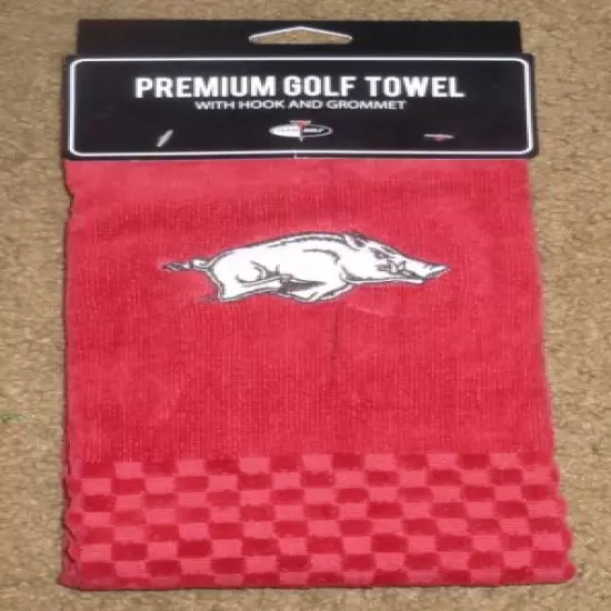 NCAA Embroidered Tri-fold Golf Towel - Arkansas Razorbacks