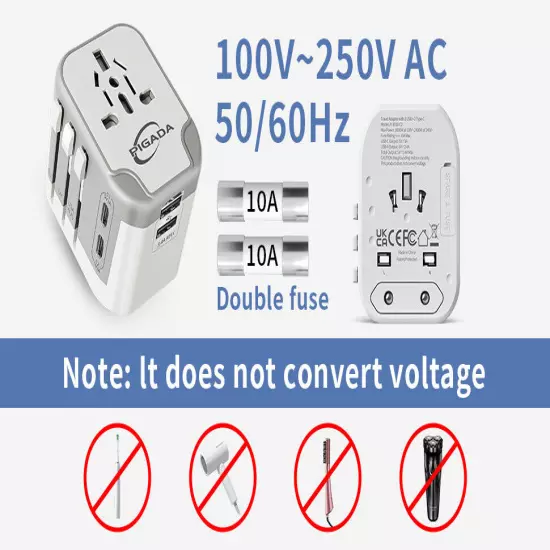 Universal Travel Adapter Power One International Wall Charger AC Plug Adaptor 