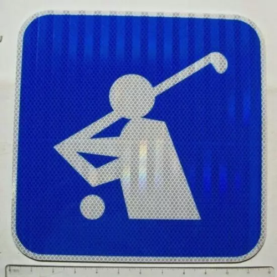 NEW Unissued "Golfer" Sign (Reflective, Metal) (12"X12") Golf Driving Range