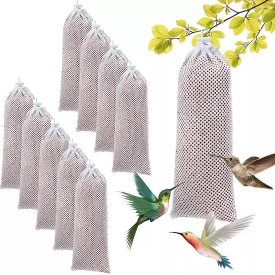 Thistle Seed Finch Feeder Bag Durable Hanging Mesh Sock with Drawstring Z9U5