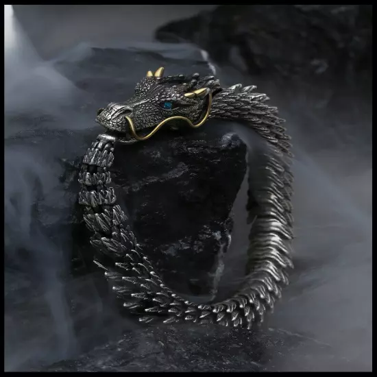 Men Dragon Viking Bracelet Men's Lucky Gift Bangle Jewelry